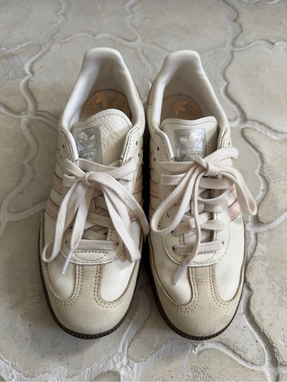 adidas Women's Cream & Pink OG Samba shoes